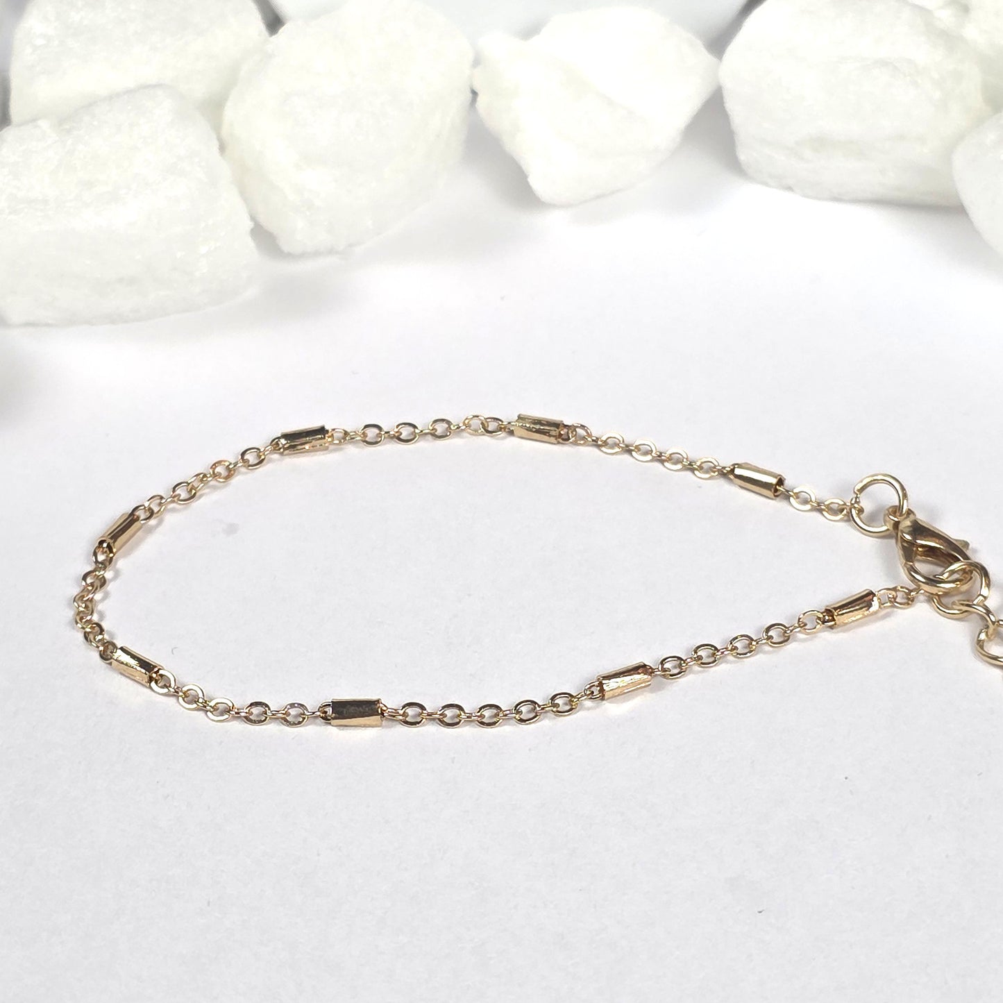 Gold Bar Link Chain Bracelet