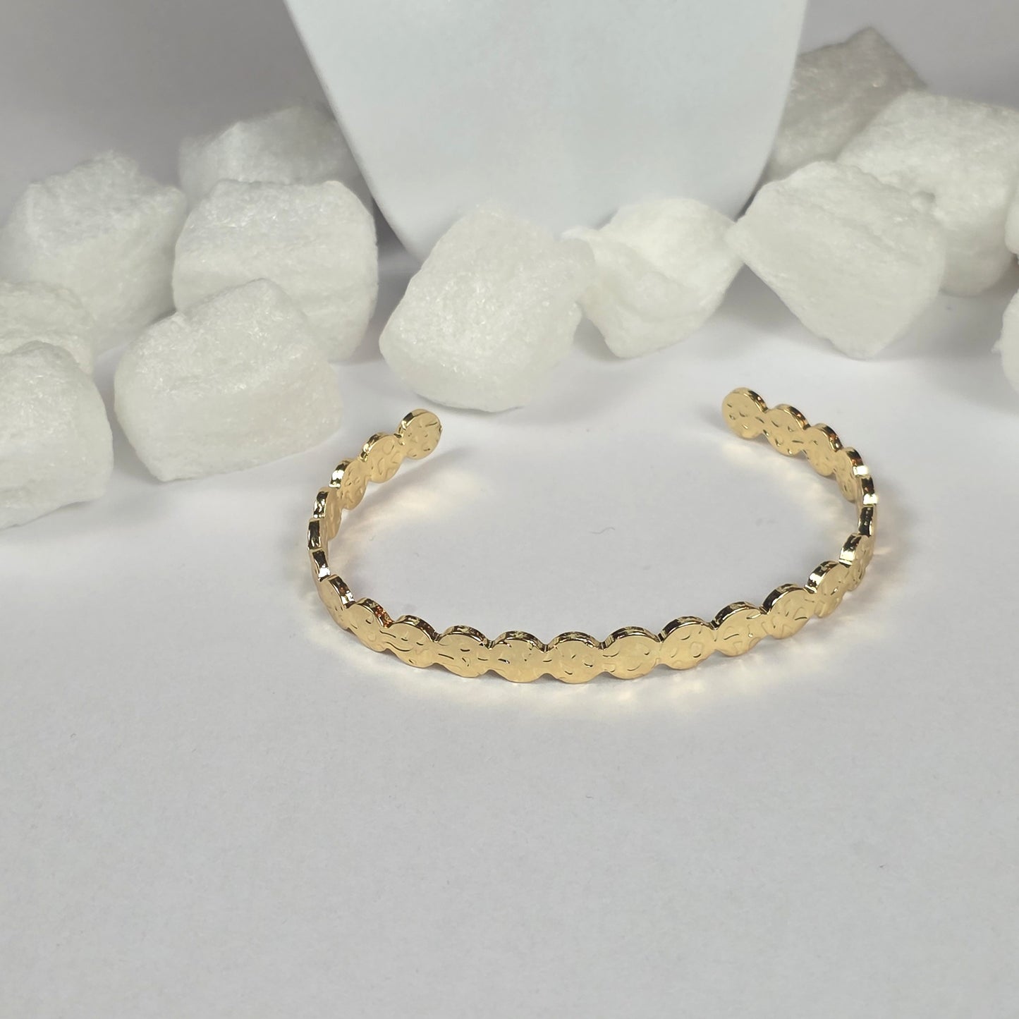 Gold Scalloped Edge Cuff Bracelet