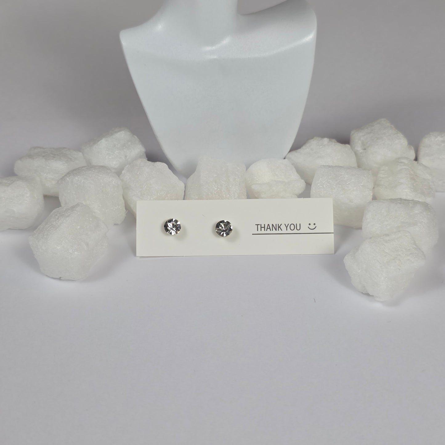 Clear Crystal Round Stud Earrings