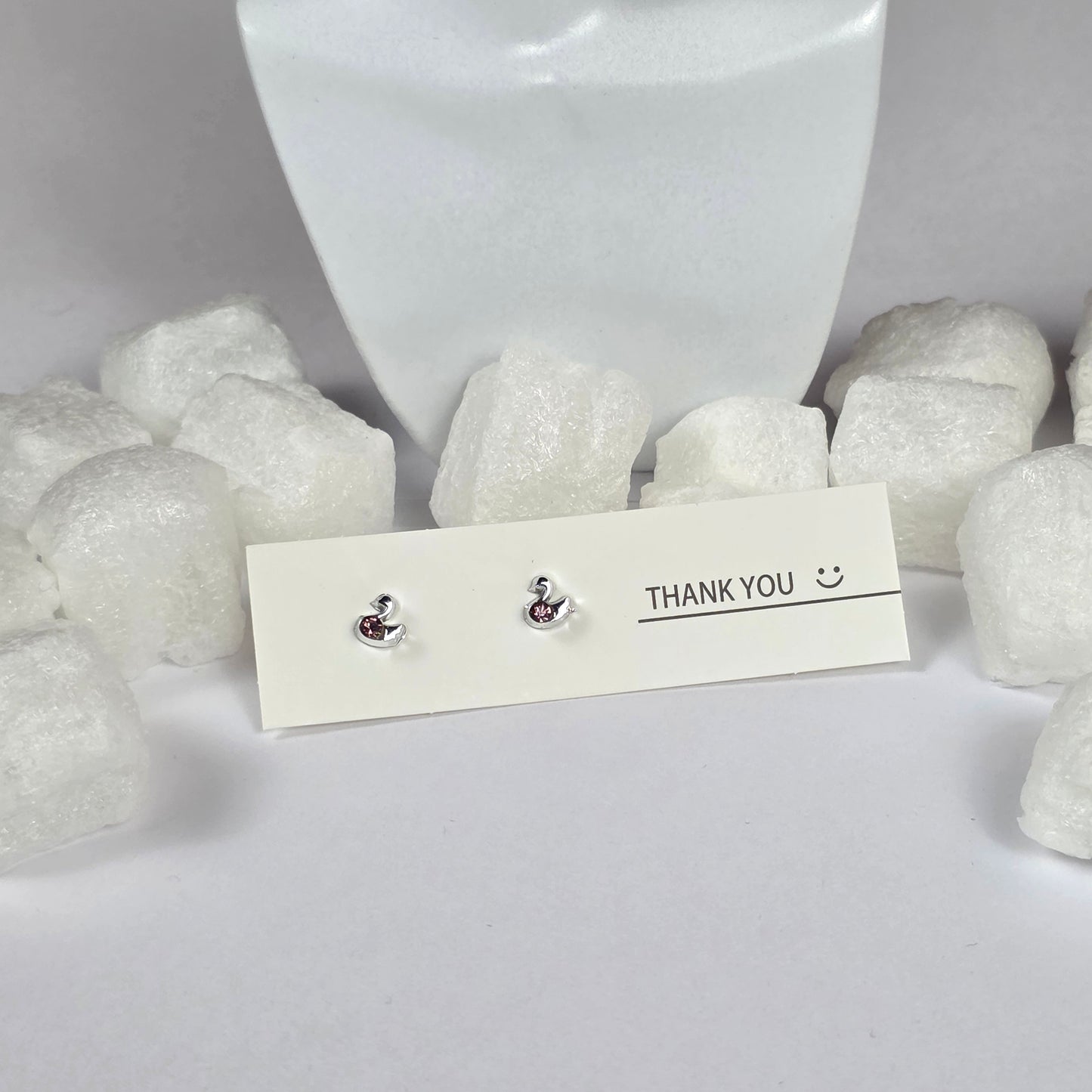 Silver Moon Purple Crystal Stud Earring A32