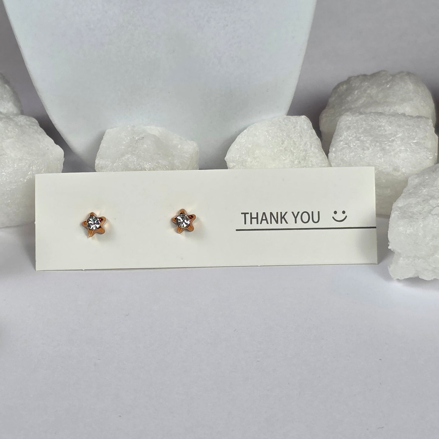 Gold Star Clear Crystal Stud Earrings A21