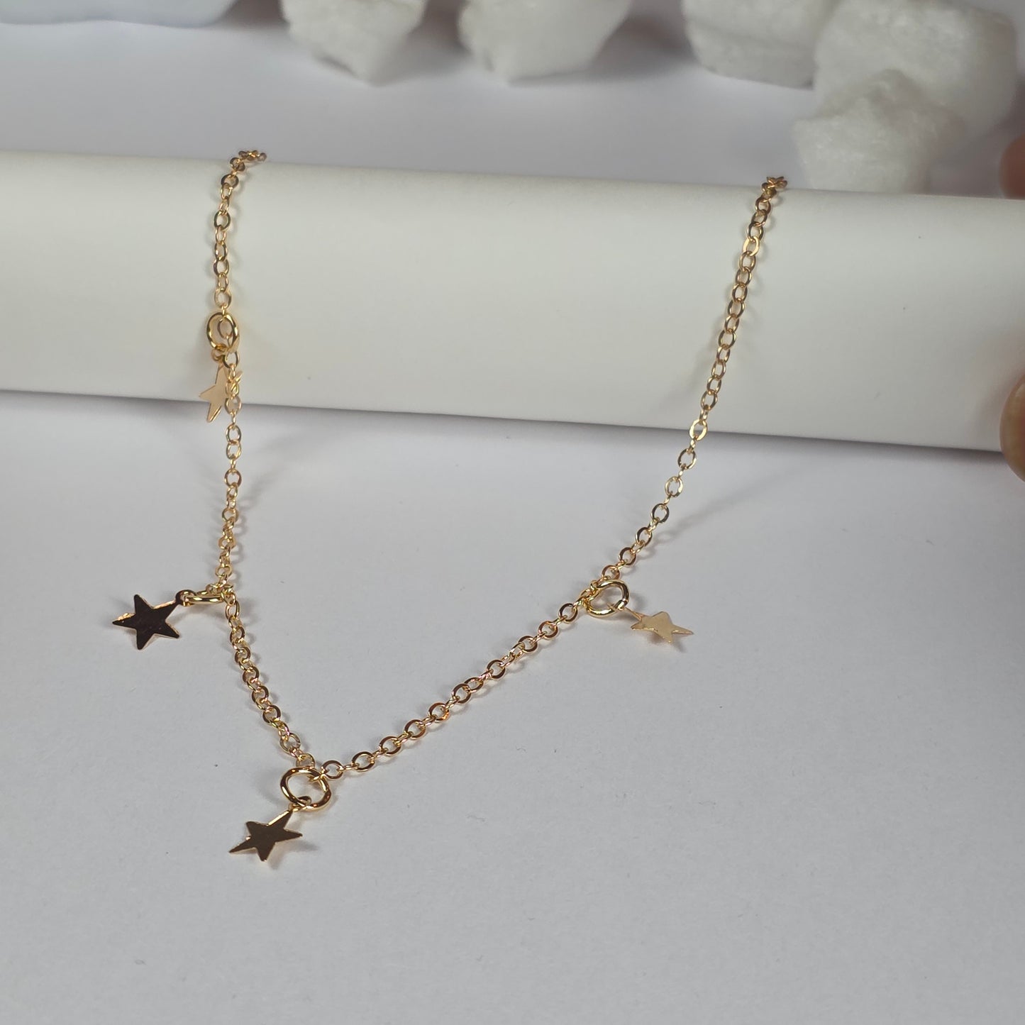 Gold Star Chain Necklace - Layered Celestial Charm Necklace