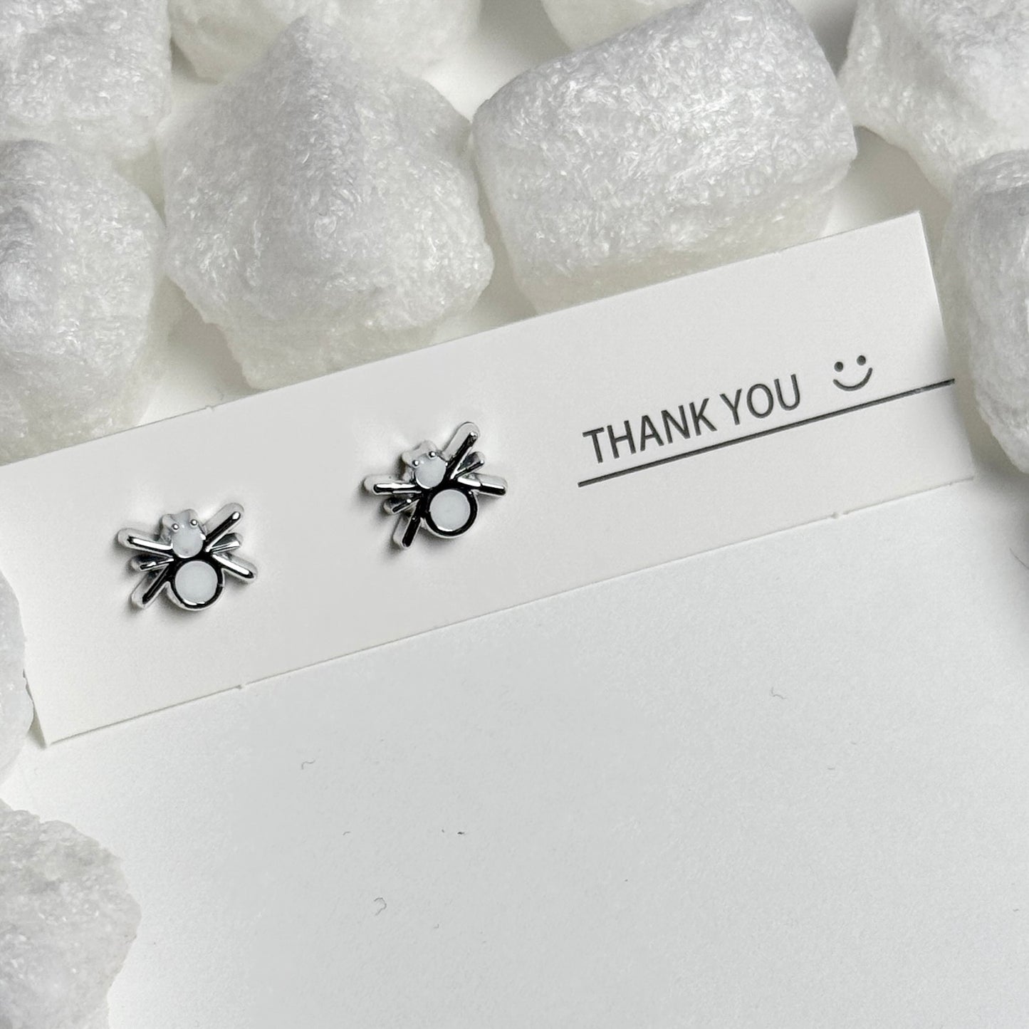 Silver Spider Stud Earrings F