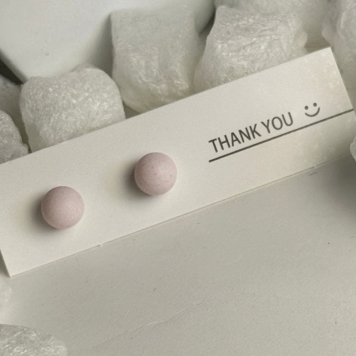 Pink Round Stud Earrings C