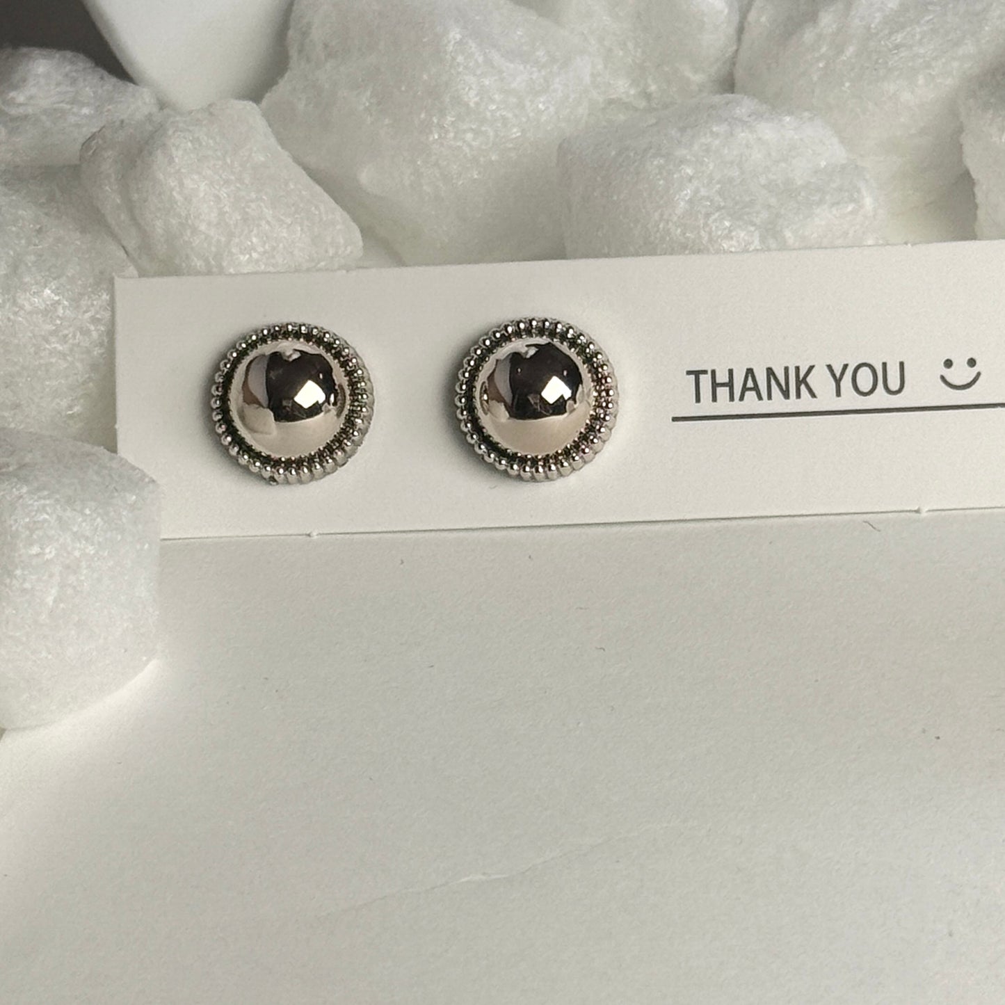 Gold Crystal Round Gold Beaded Frame Stud Earrings B