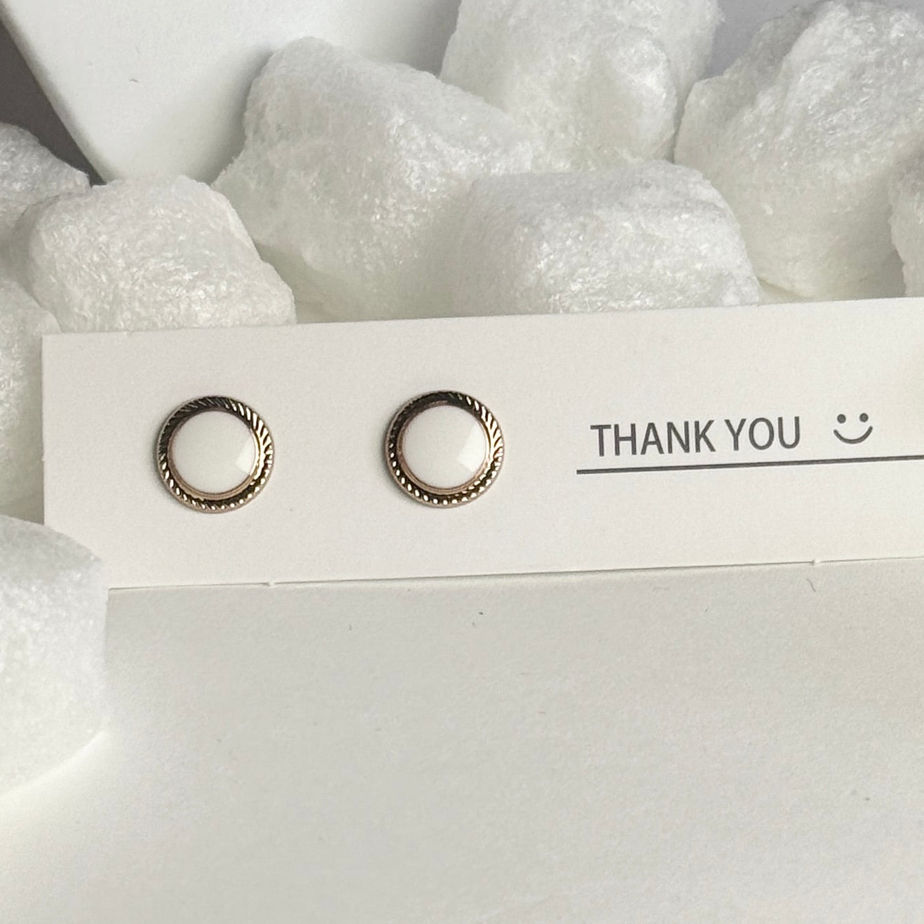 Golden Rope Textured Circle Stud Earrings B