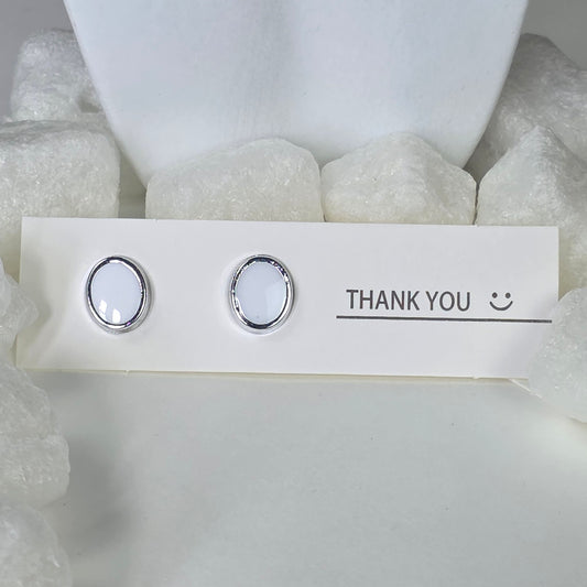 Oval Opal Stud Earrings