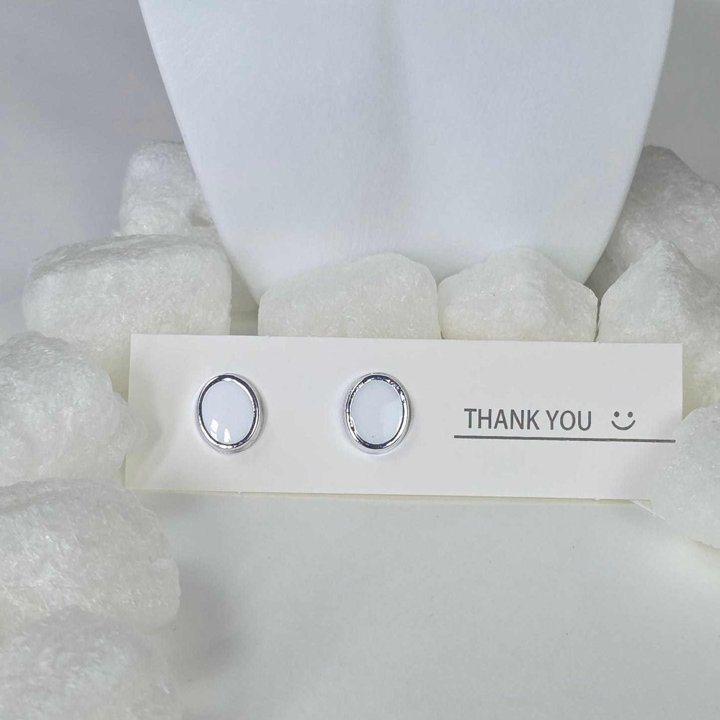 Oval Opal Stud Earrings