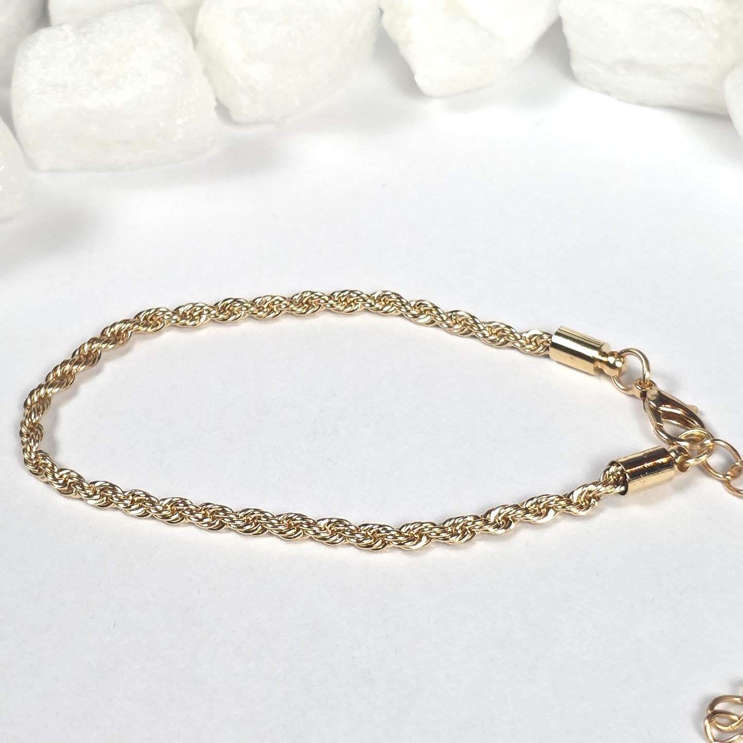 Gold Twisted Rope Chain Bracelet