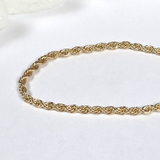 Gold Twisted Rope Chain Bracelet