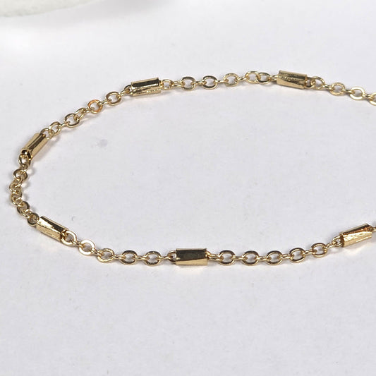 Gold Bar Link Chain Bracelet