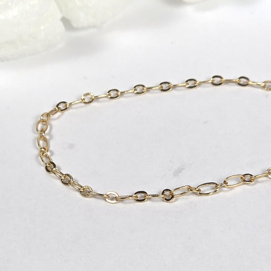 Gold Oval Link Chain Bracelet  Description: