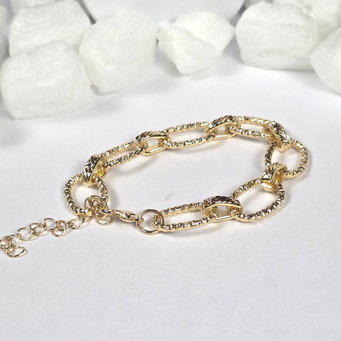 Gold Herringbone Chain Bracelet