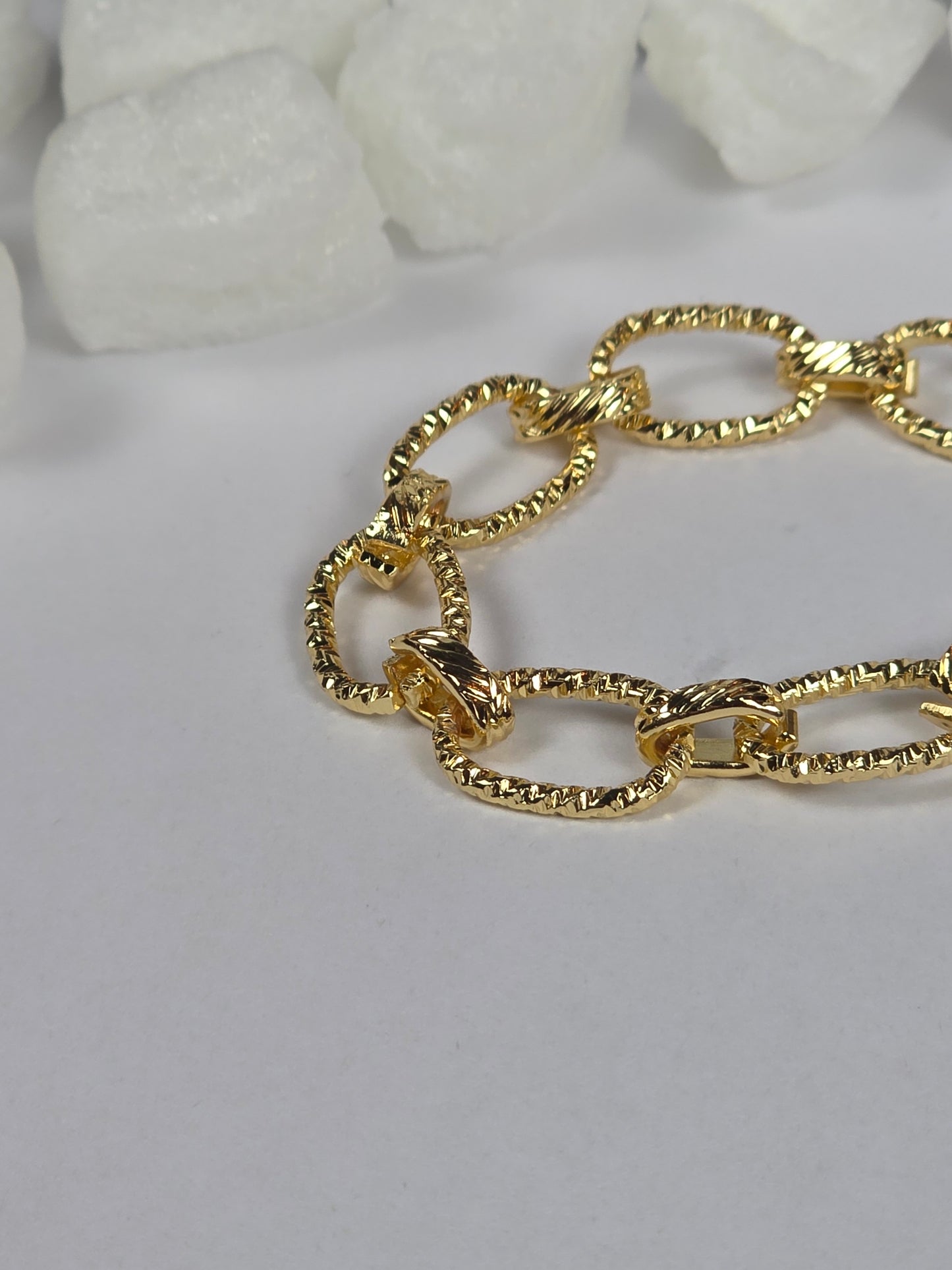 Gold Herringbone Chain Bracelet