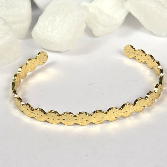 Gold Scalloped Edge Cuff Bracelet