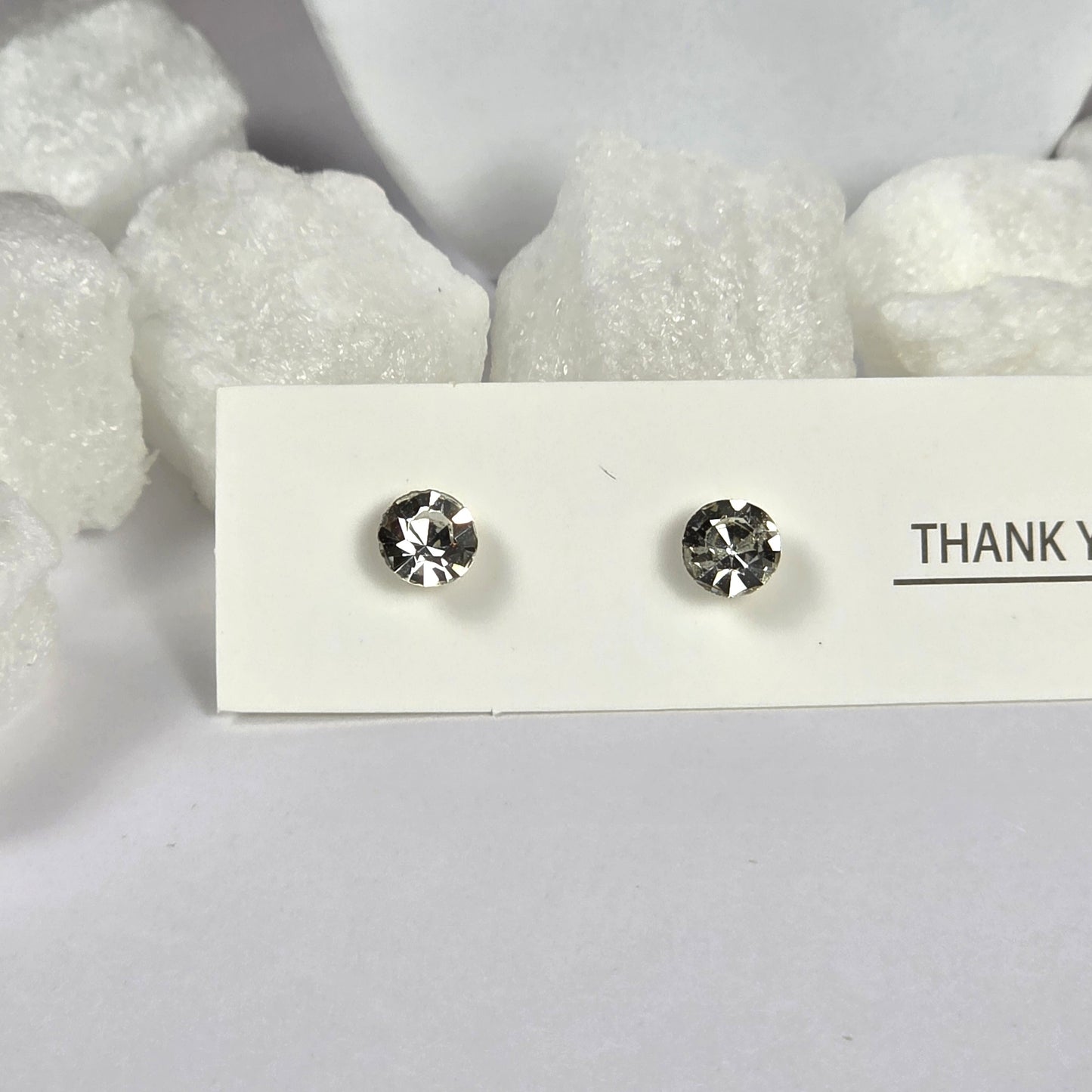 Clear Crystal Round Stud Earrings