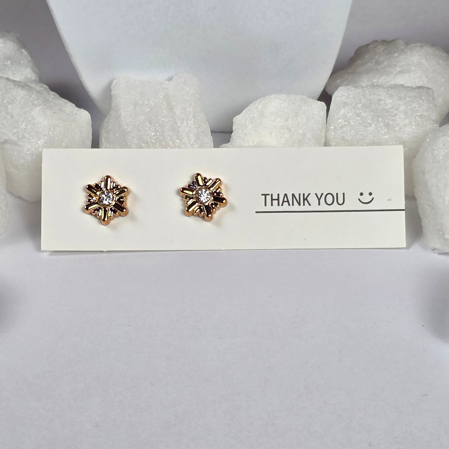 Gold Starburst Clear Crystal Stud Earrings A34
