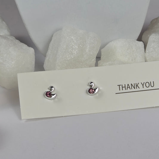Silver Moon Purple Crystal Stud Earring A32