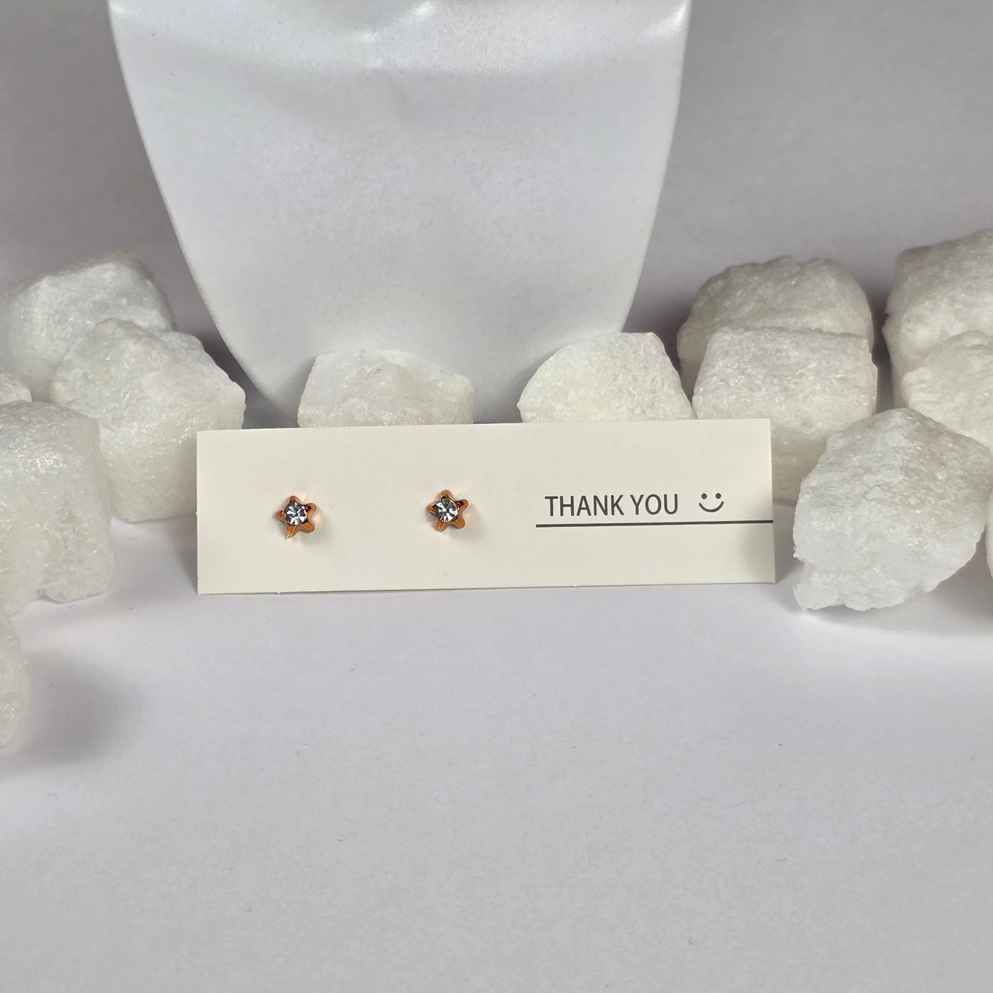Gold Star Clear Crystal Stud Earrings A21