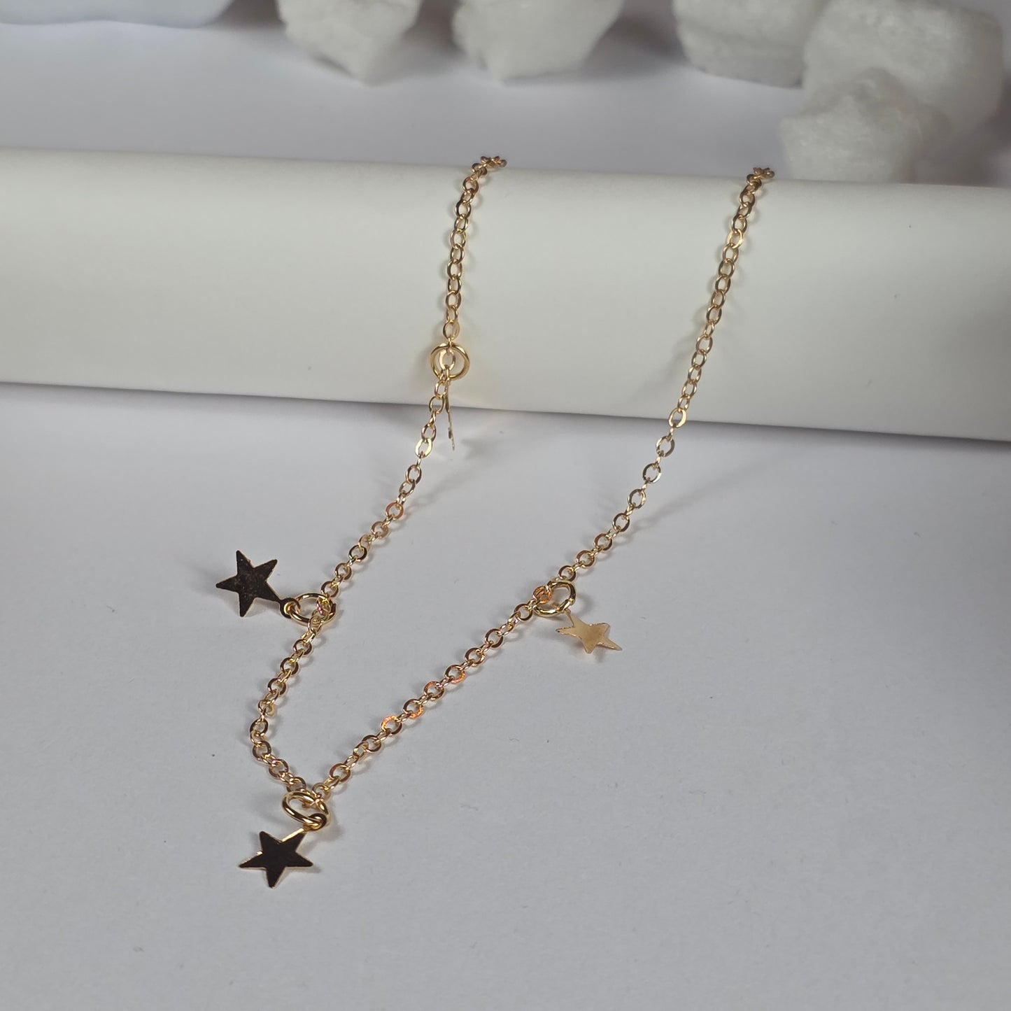 Gold Star Chain Necklace - Layered Celestial Charm Necklace
