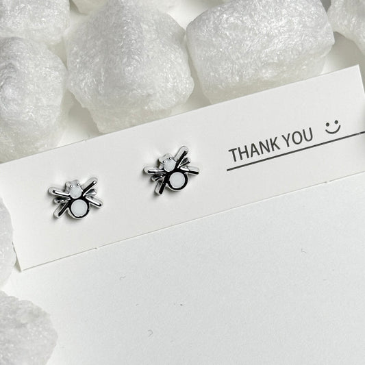 Silver Spider Stud Earrings F