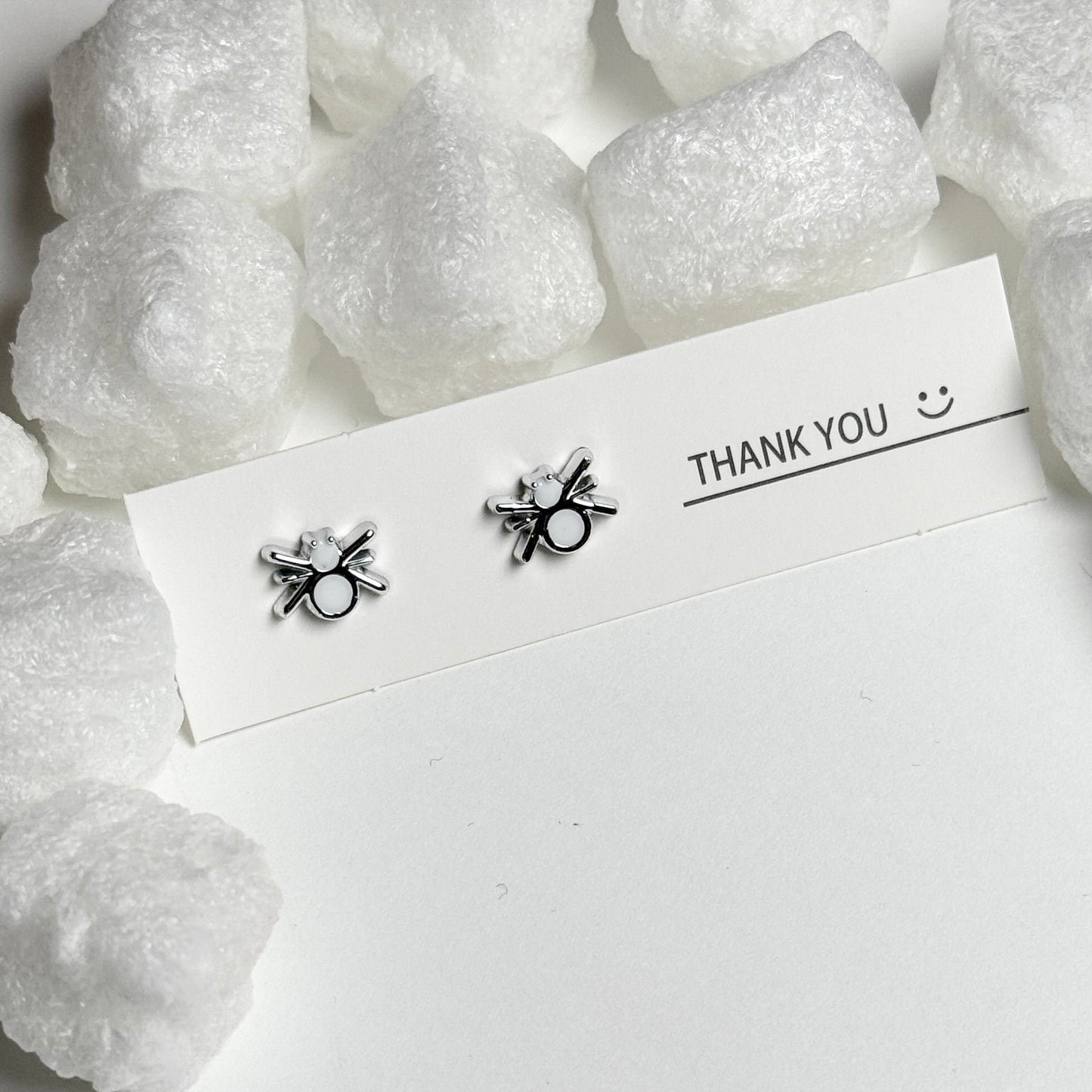 Silver Spider Stud Earrings F