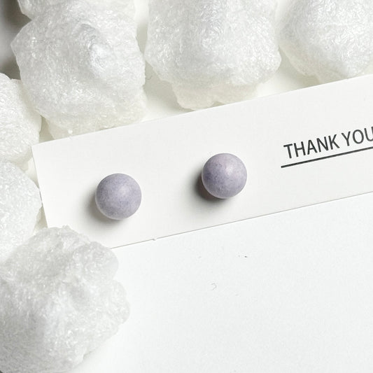 Purple Matte Round Stud Earrings F