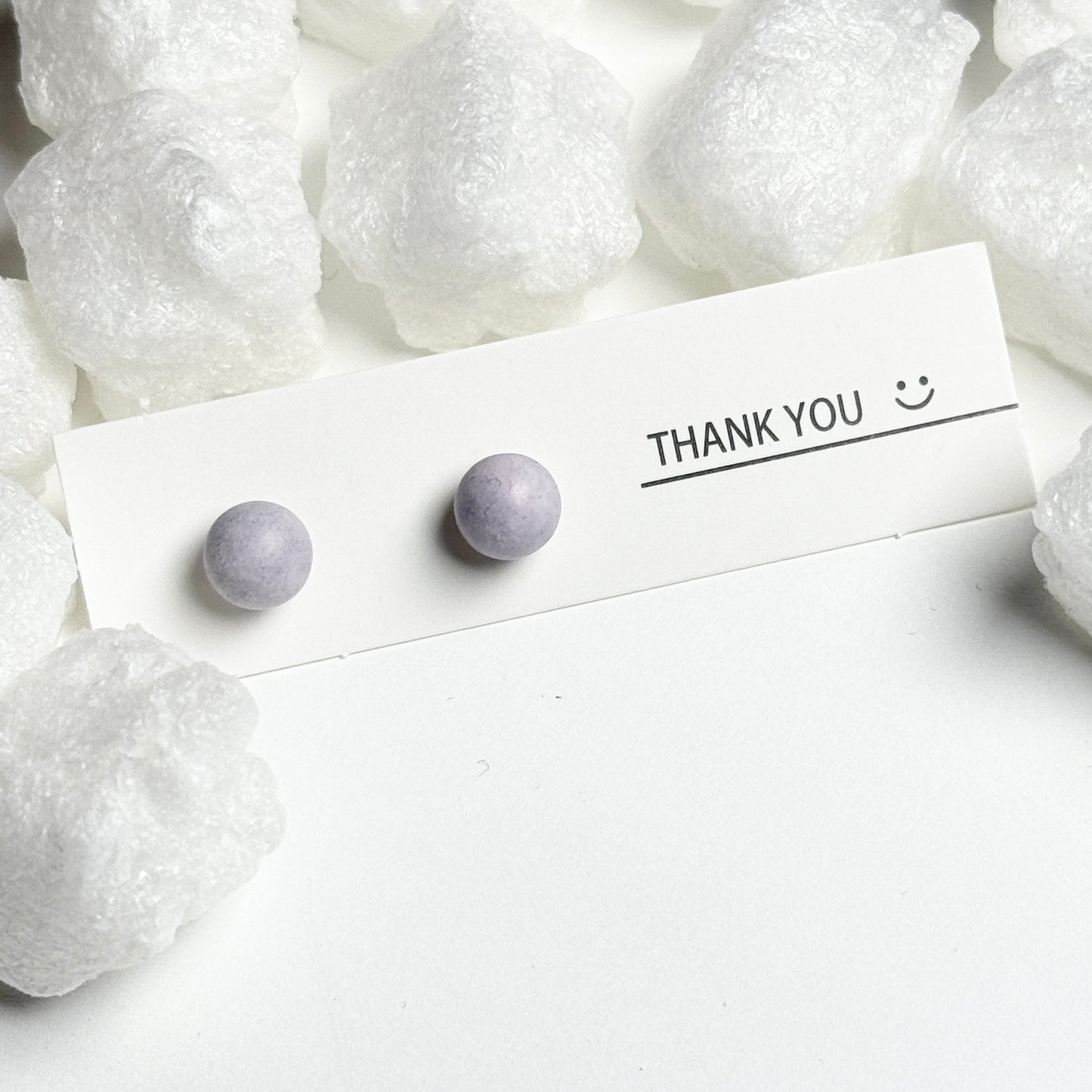 Purple Matte Round Stud Earrings F