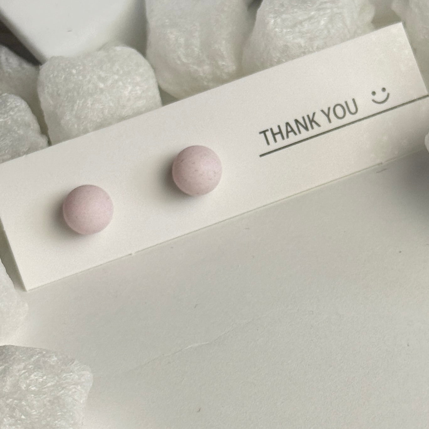 Pink Round Stud Earrings C