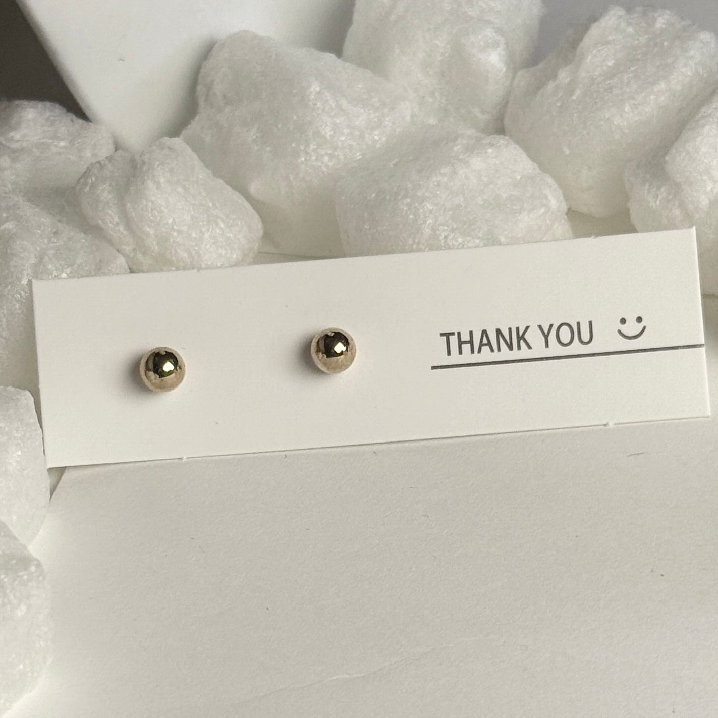 Gold Ball Stud Earrings B