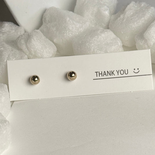 Gold Ball Stud Earrings B