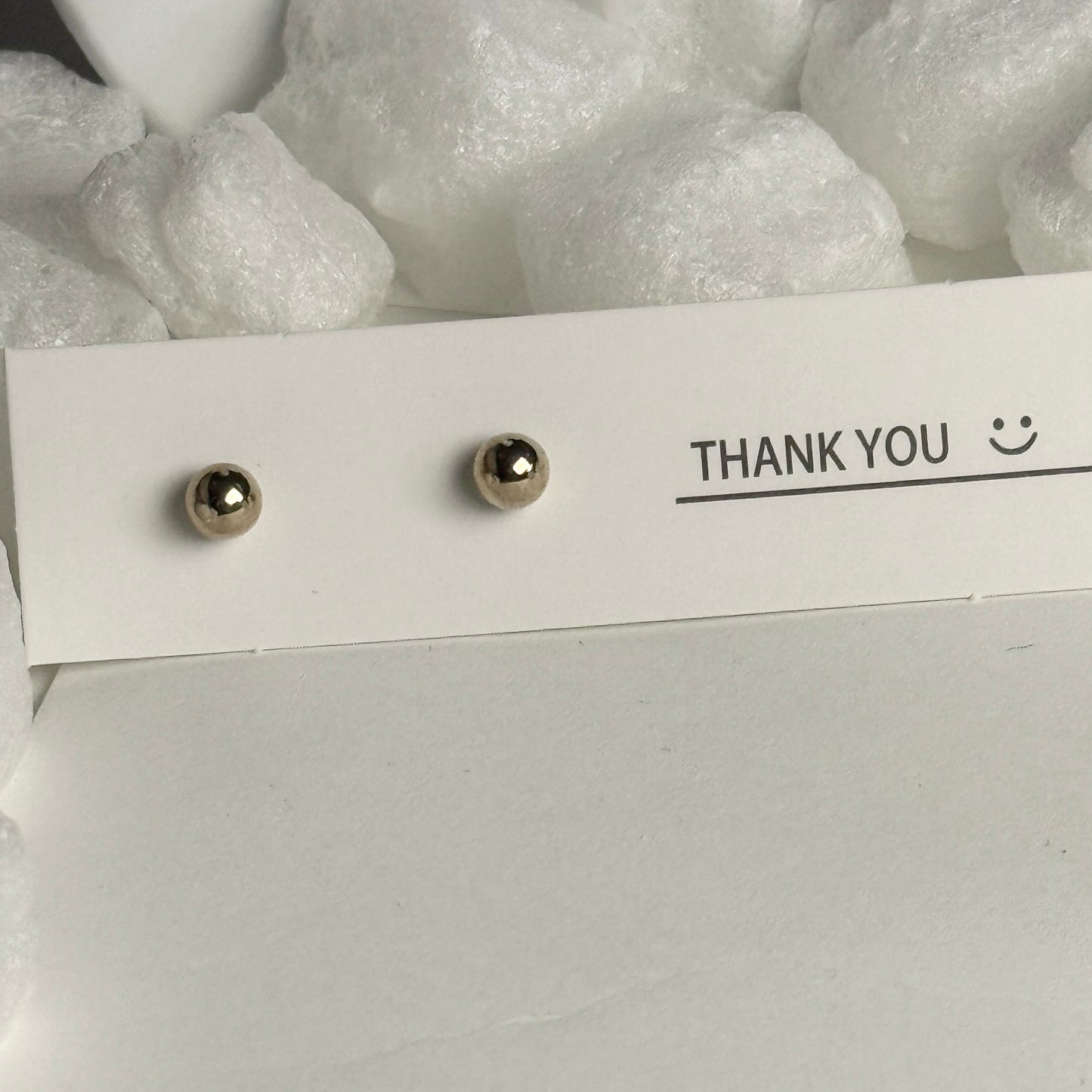 Gold Ball Stud Earrings B