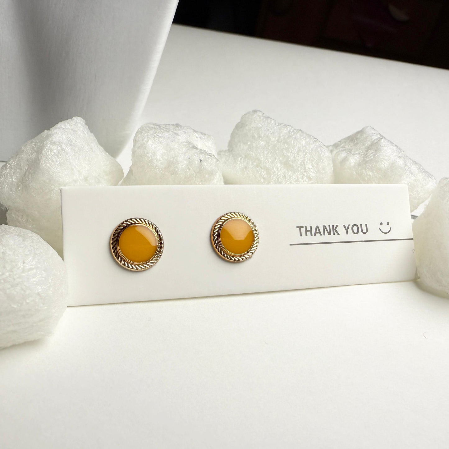 Yellow and golden enamel studs G2